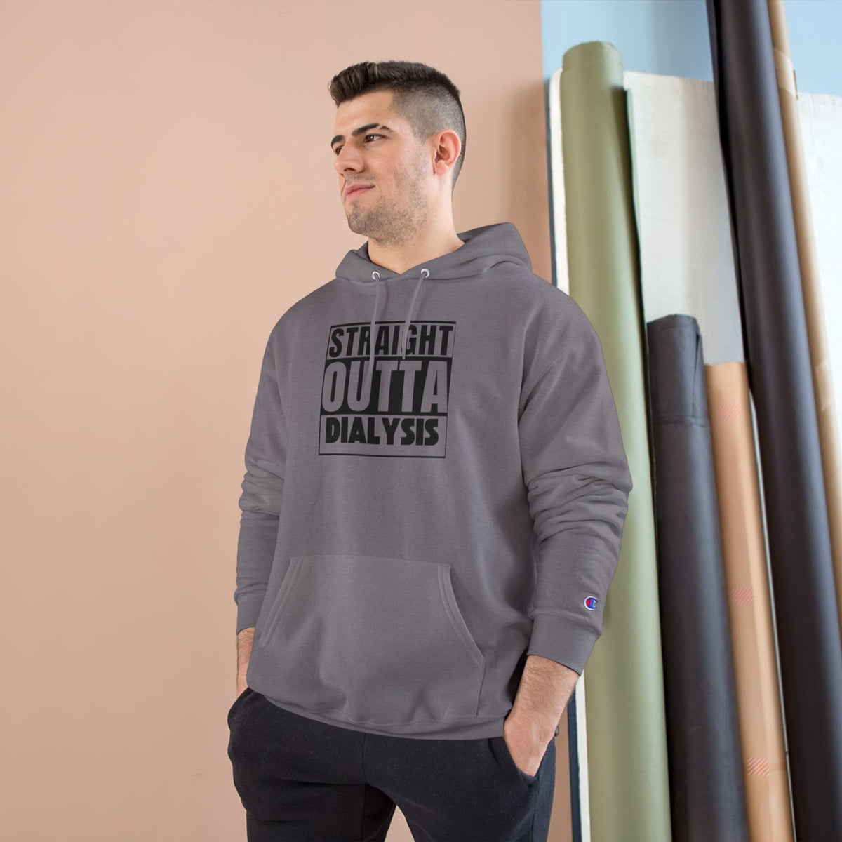 Straight Outta Dialysis Hoodie — Champion-Style Kidney Survivor Sweatshirt