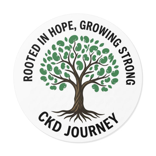 Rooted in Hope Tree CKD Journey Sticker | Round Vinyl