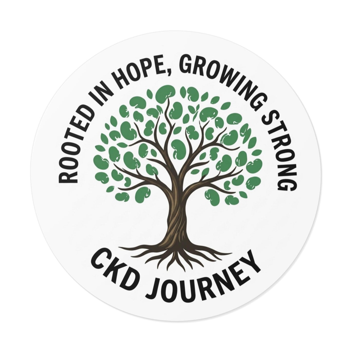 Rooted in Hope Tree CKD Journey Sticker | Round Vinyl