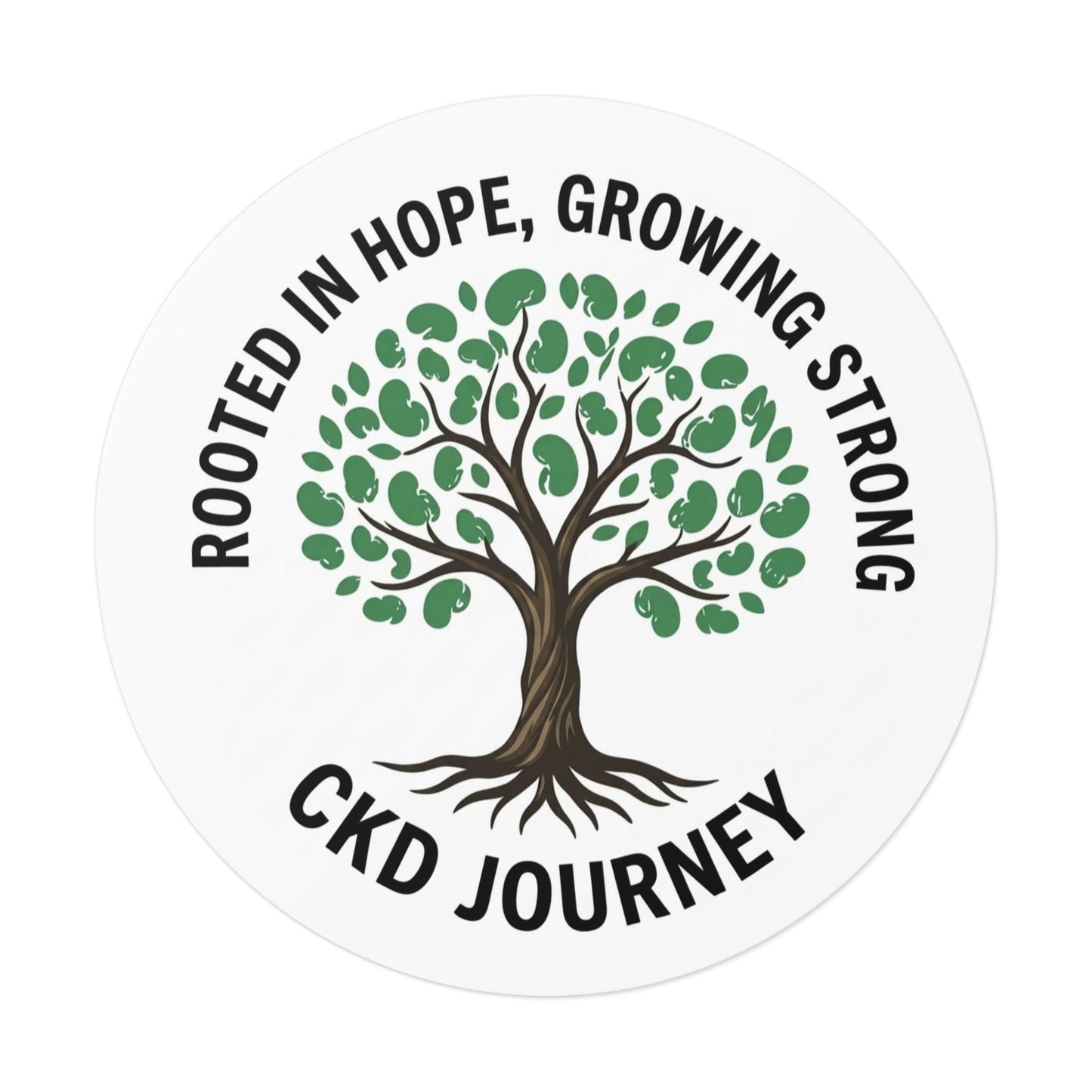 Rooted in Hope Tree CKD Journey Sticker | Round Vinyl