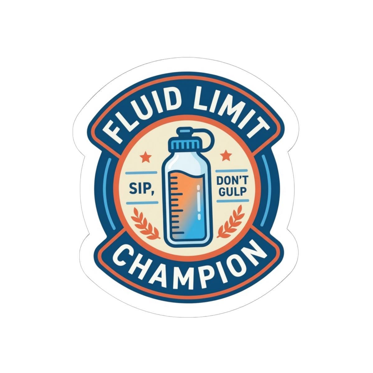 Fluid Limit Champion sticker | Water bottle hydration badge, kiss-cut sticker