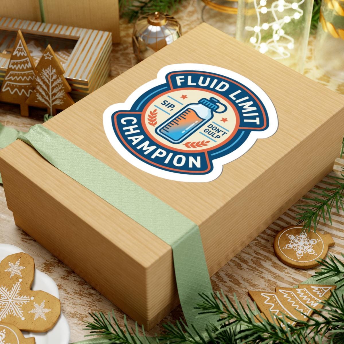 Fluid Limit Champion sticker | Water bottle hydration badge, kiss-cut sticker