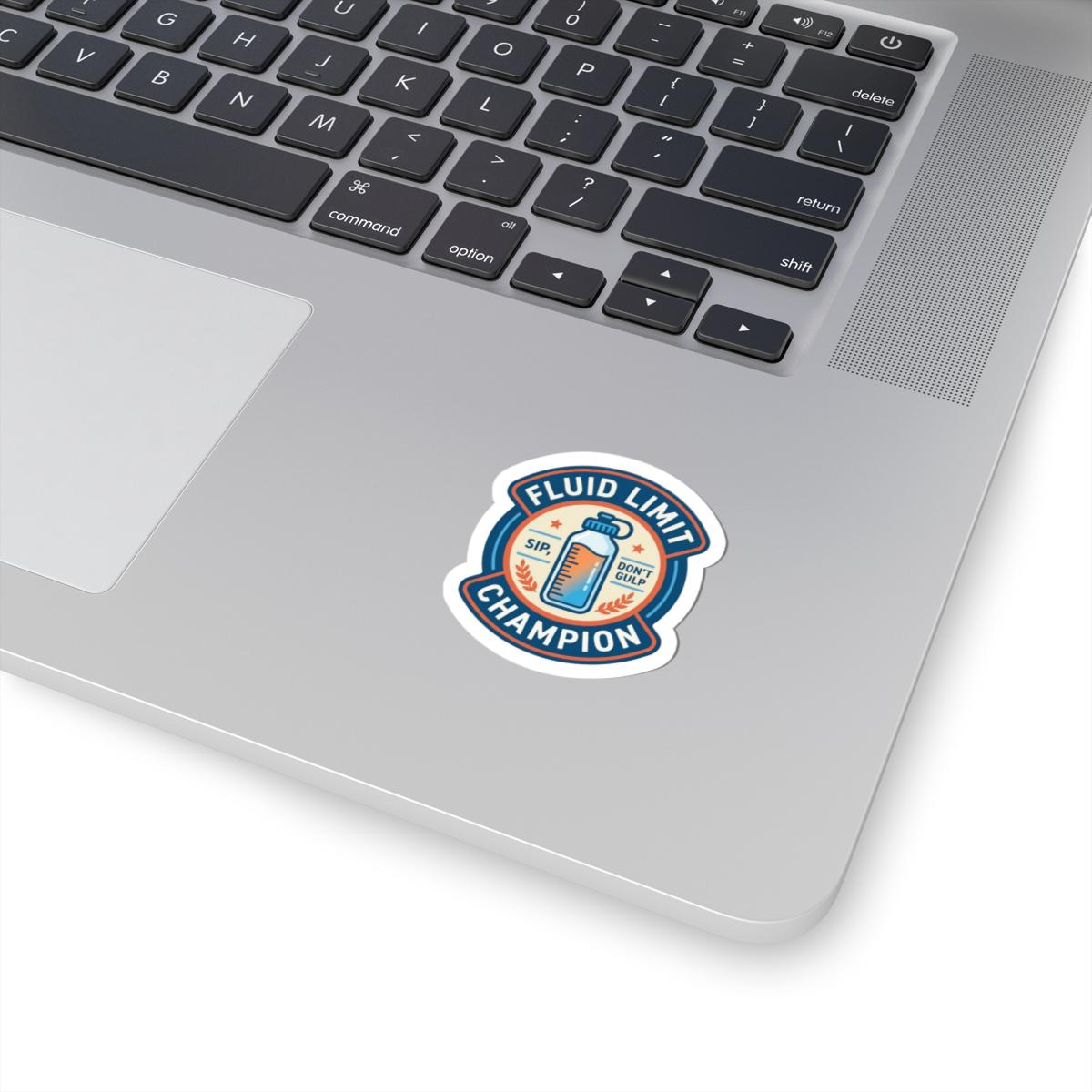 Fluid Limit Champion sticker | Water bottle hydration badge, kiss-cut sticker