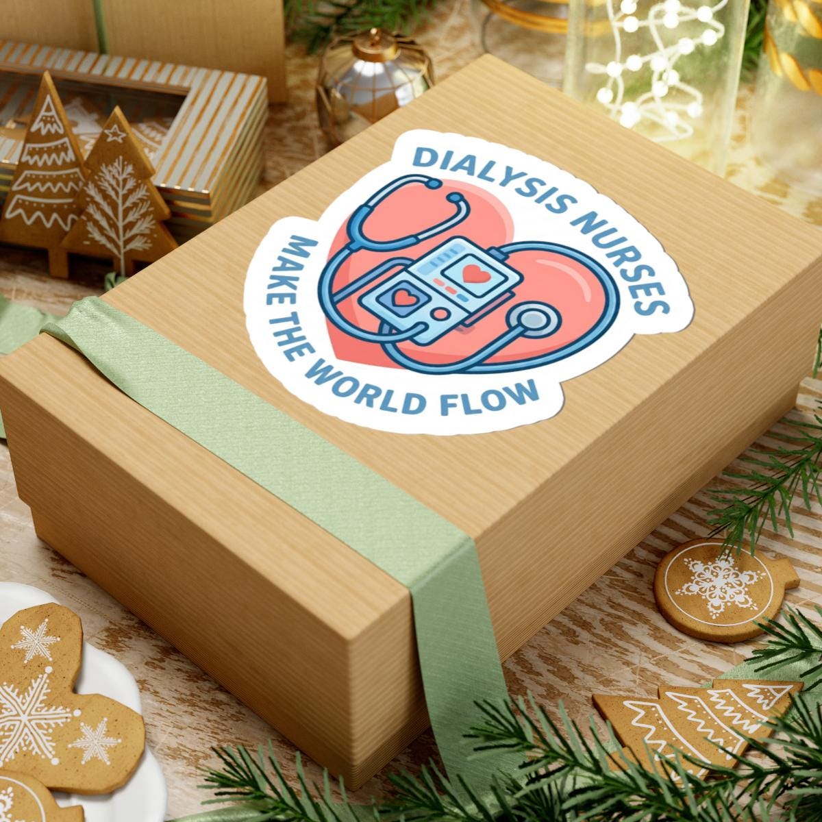 Dialysis Nurses Make the World Flow Sticker | Kiss-Cut Sticker
