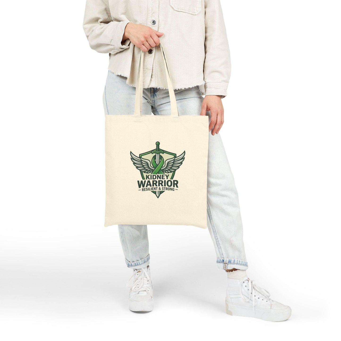 Kidney Warrior emblem Tote Bag | Resilient & Strong awareness