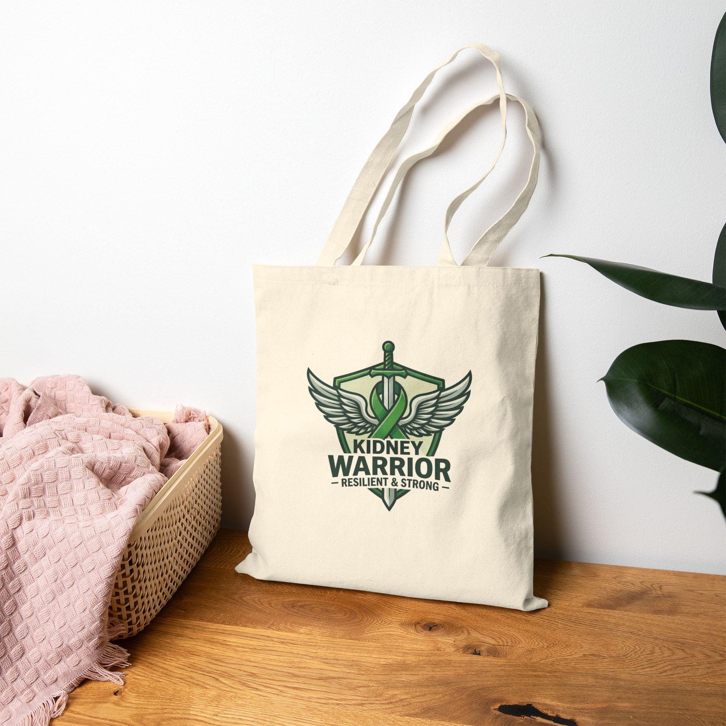 Kidney Warrior emblem Tote Bag | Resilient & Strong awareness