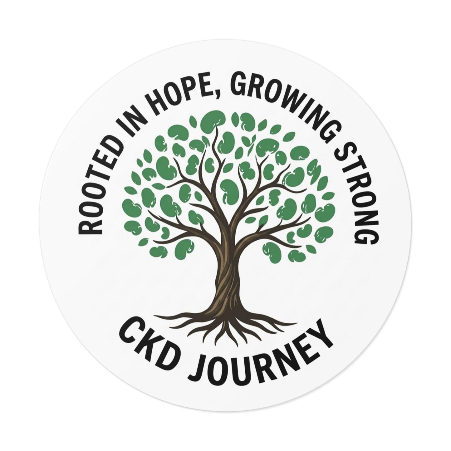 Rooted in Hope Tree CKD Journey Sticker | Round Vinyl
