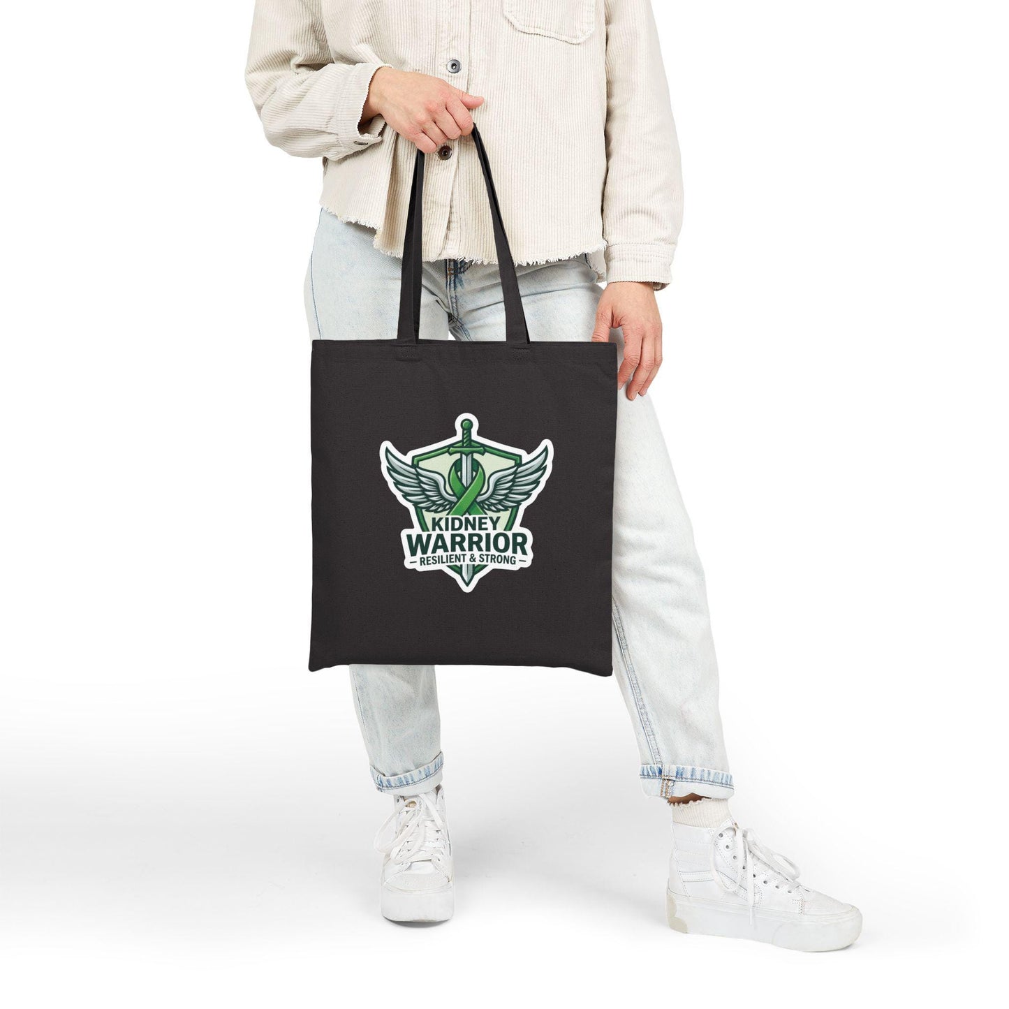 Kidney Warrior emblem Tote Bag | Resilient & Strong awareness