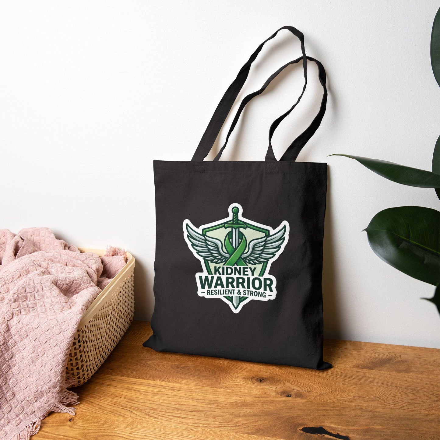Kidney Warrior emblem Tote Bag | Resilient & Strong awareness